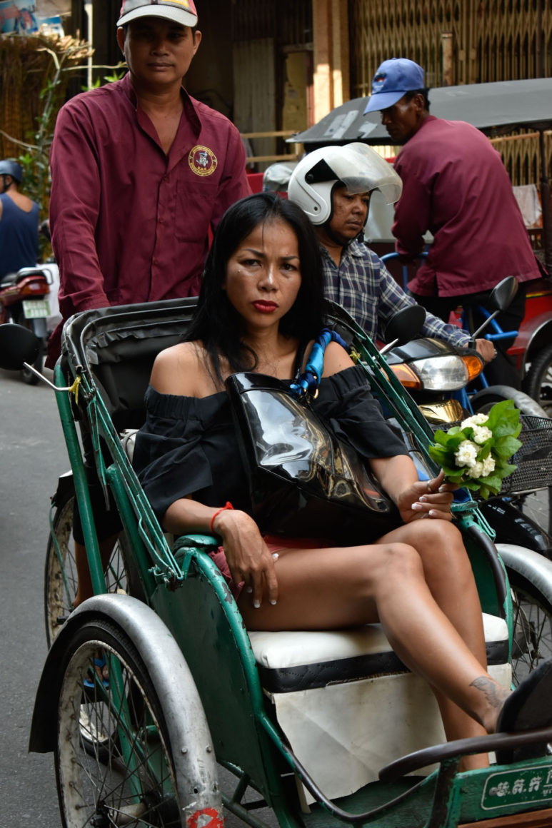 De rickshaws in Phnom Penh openbaar vervoer