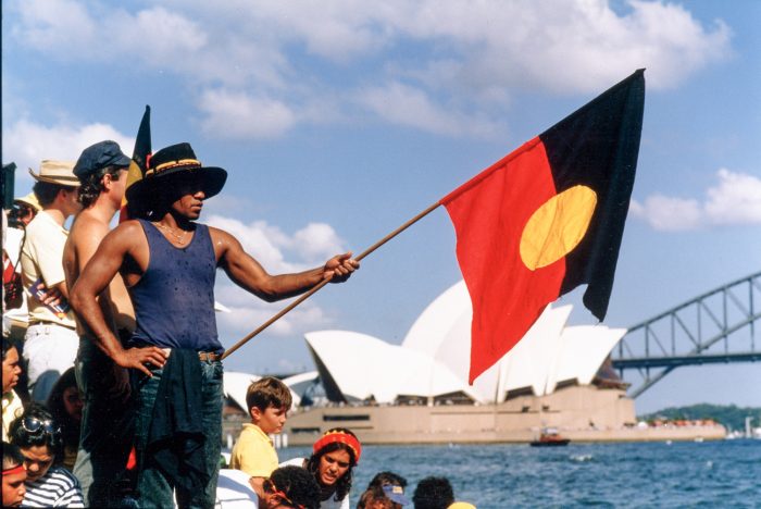 Australia_Sydney harbor Aboriginal protest 1988_klinkhamerphoto.jpg