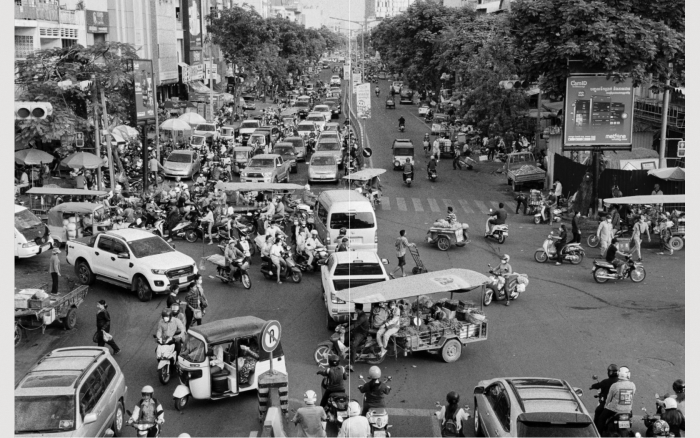 Busy street Phnom Penh