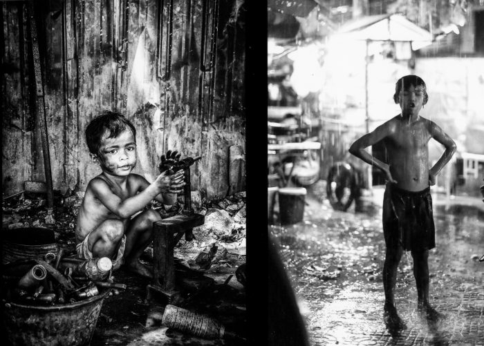 Cambodia streetlife children in the dark